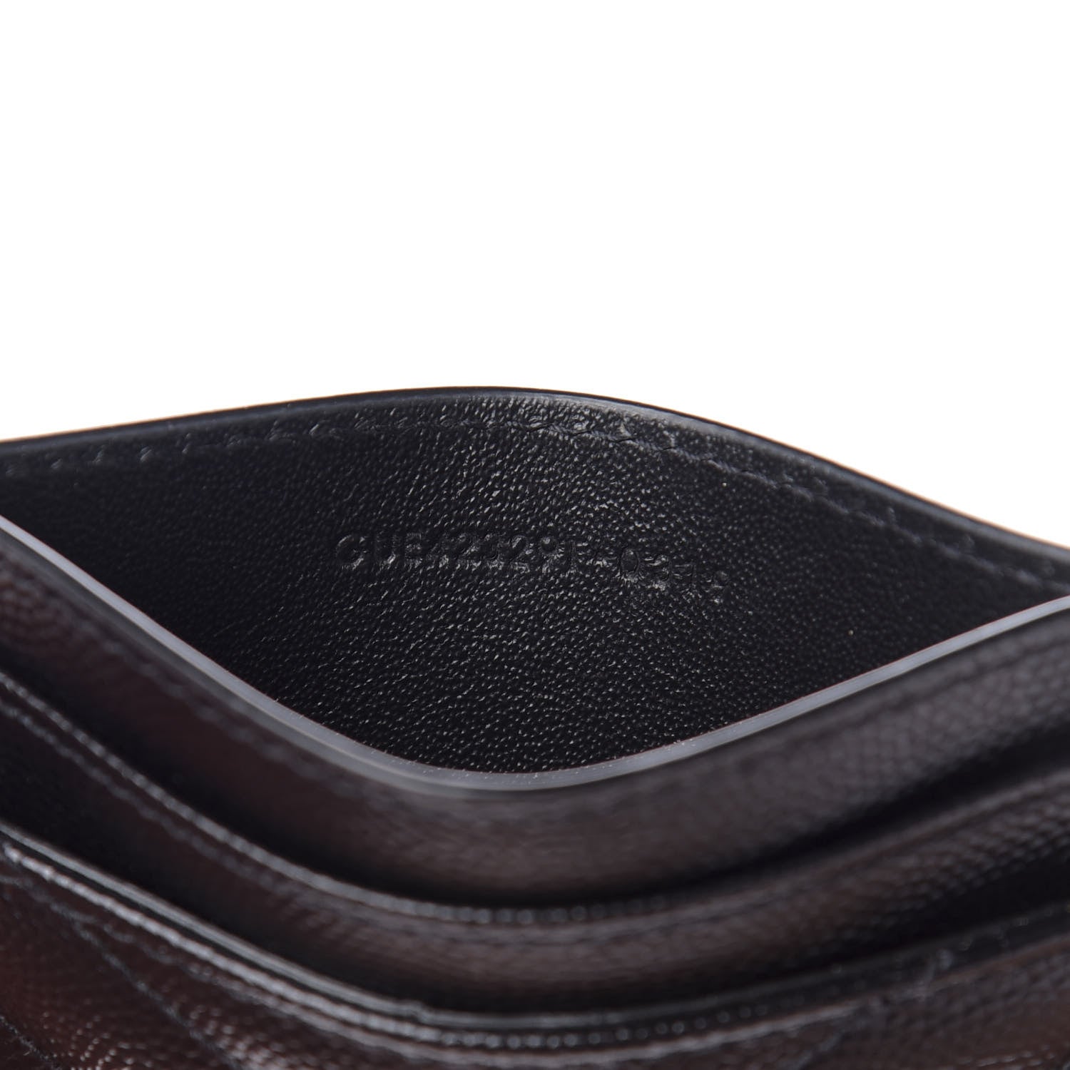 Saint Laurent Grain De Poudre Matelasse Chevron Monogram Credit Card Case Black 6 of 8