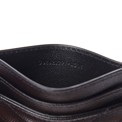 Saint Laurent Grain De Poudre Matelasse Chevron Monogram Credit Card Case Black 6 of 8