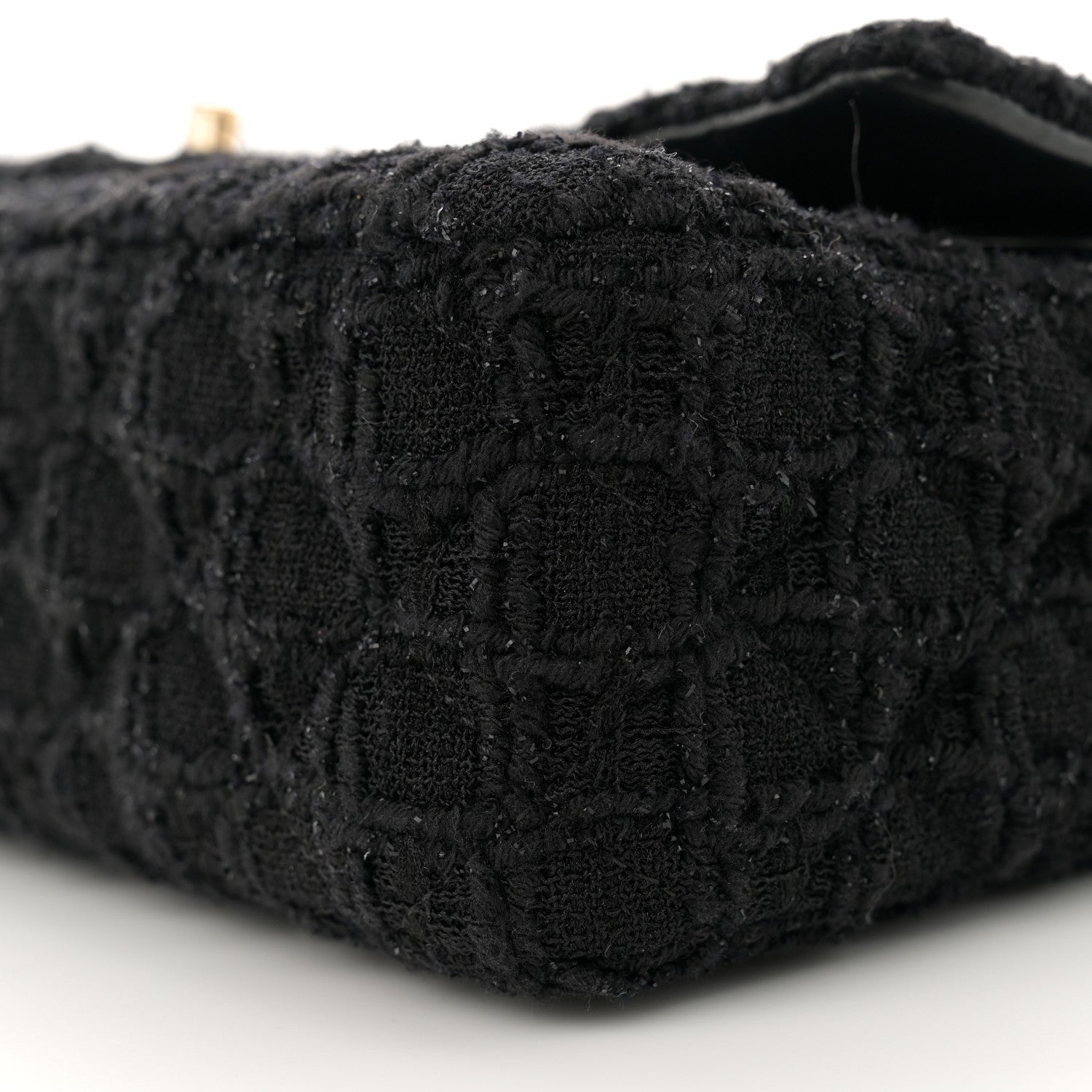 Chanel Tweed Quilted Medium Double Flap Black 10 of 13