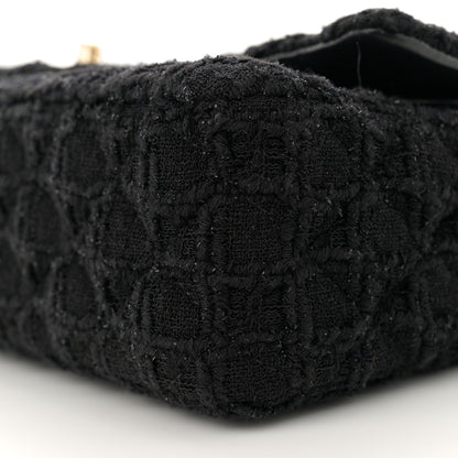 Chanel Tweed Quilted Medium Double Flap Black 10 of 13