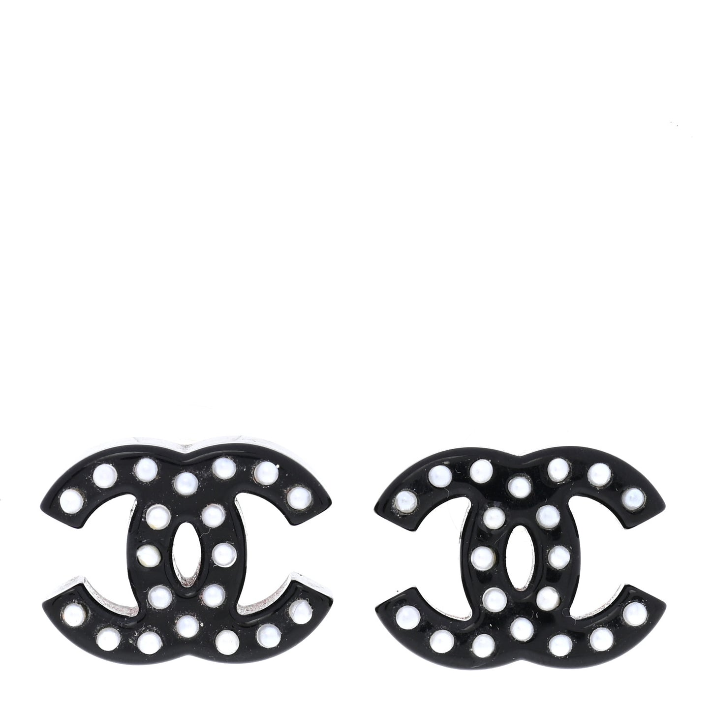 Crystal Resin CC Earrings Black