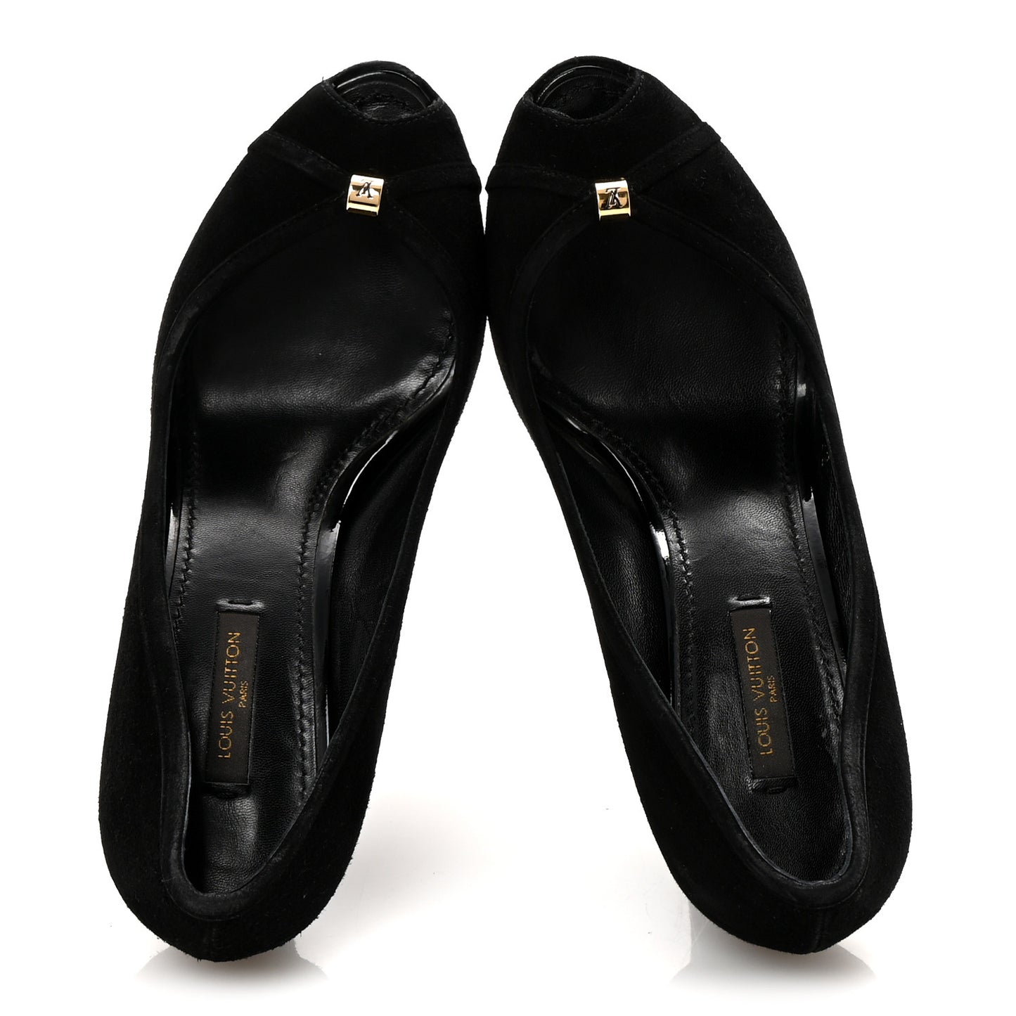Suede Monogram Kimono Open Toe Pumps 37 Black