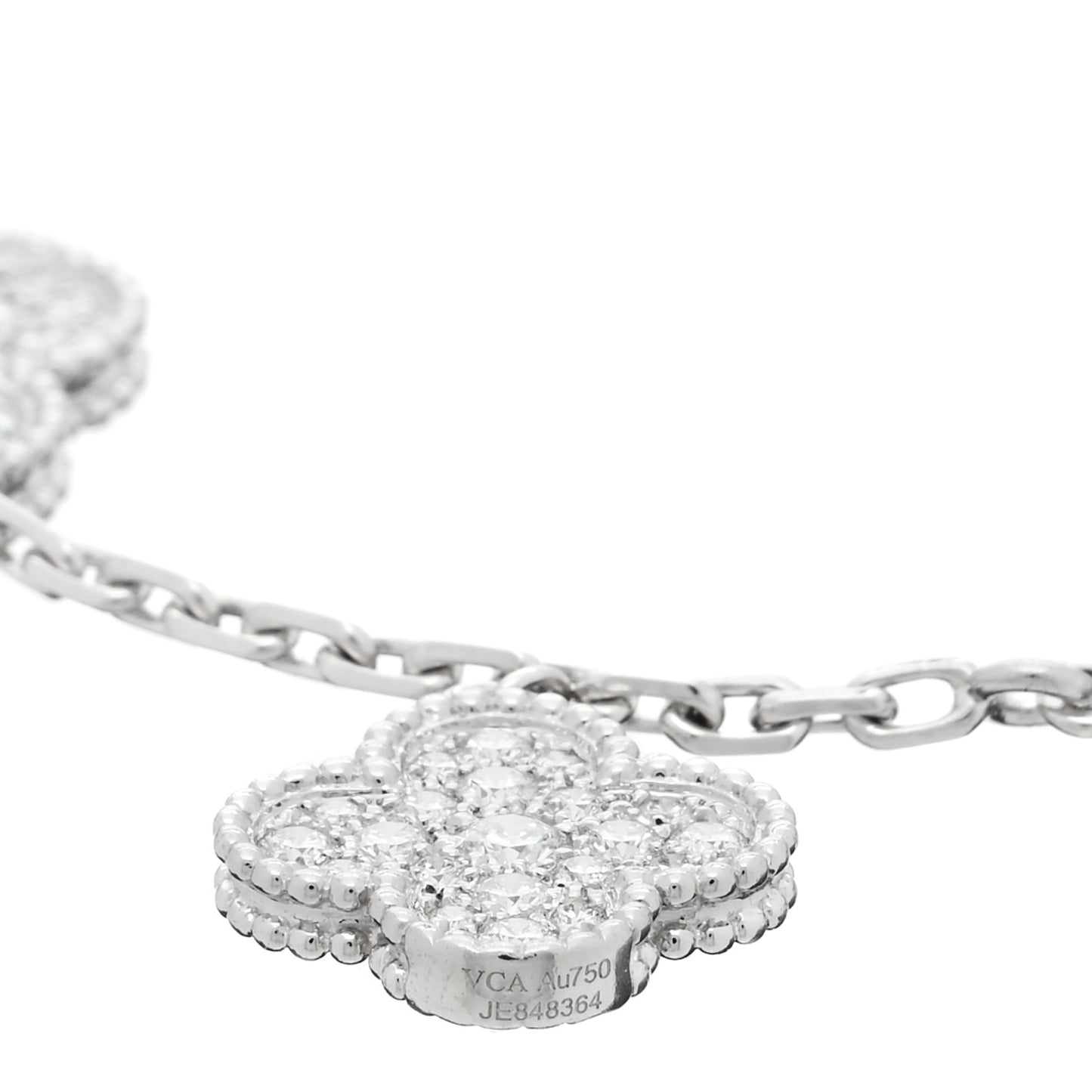 18K White Gold Diamond 5 Motifs Magic Alhambra Bracelet