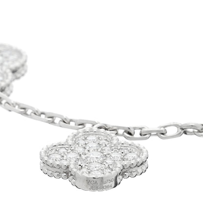 Van Cleef & Arpels 18K White Gold Diamond 5 Motifs Magic Alhambra Bracelet 4 of 5