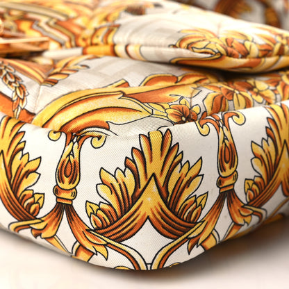 Fendi X VERSACE Silk Fendace FF Baroque Quilted Scarf Baguette White Gold 9 of 9