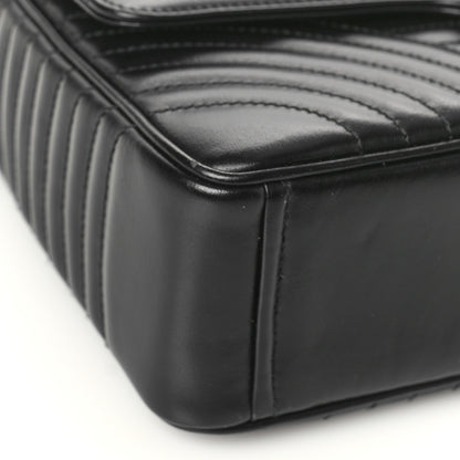 Prada Soft Calfskin Impunture Diagramme Monochrome Large Chain Flap Shoulder Bag Black 7 of 8