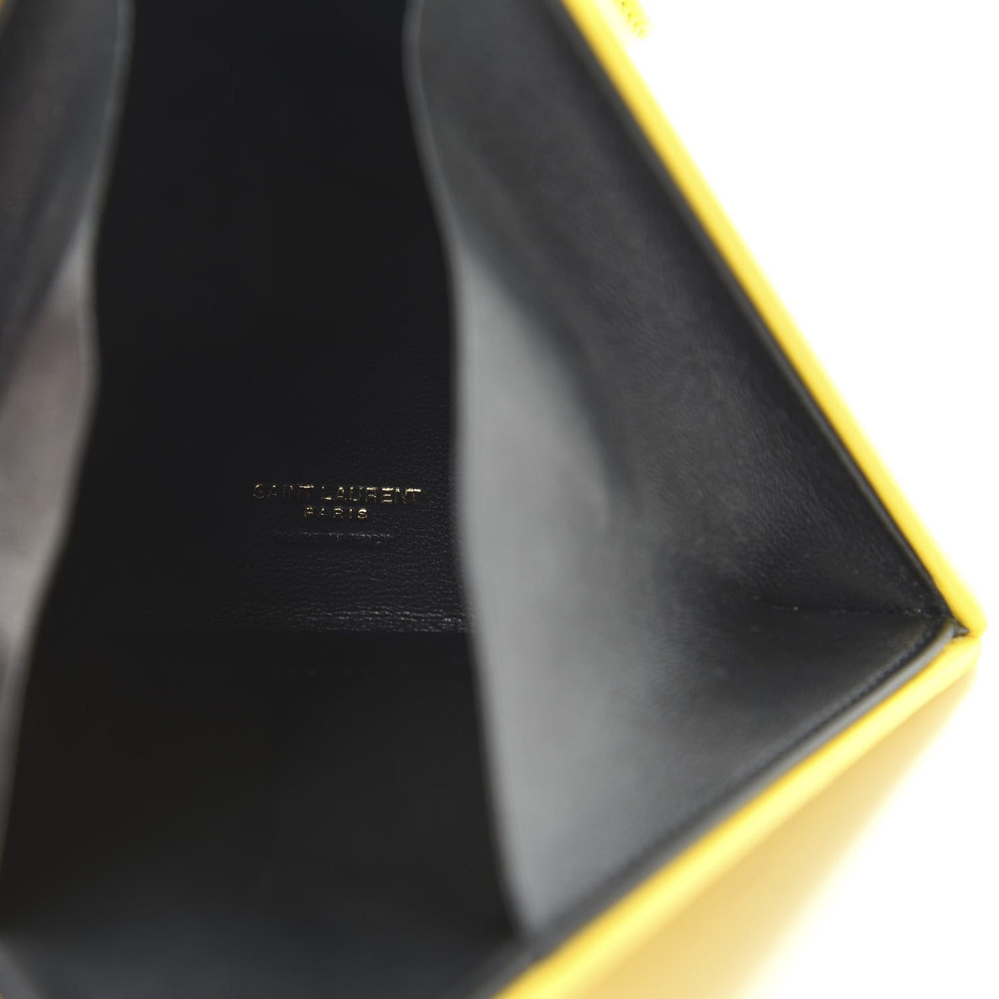 Lambskin Pyramid Clutch Yellow