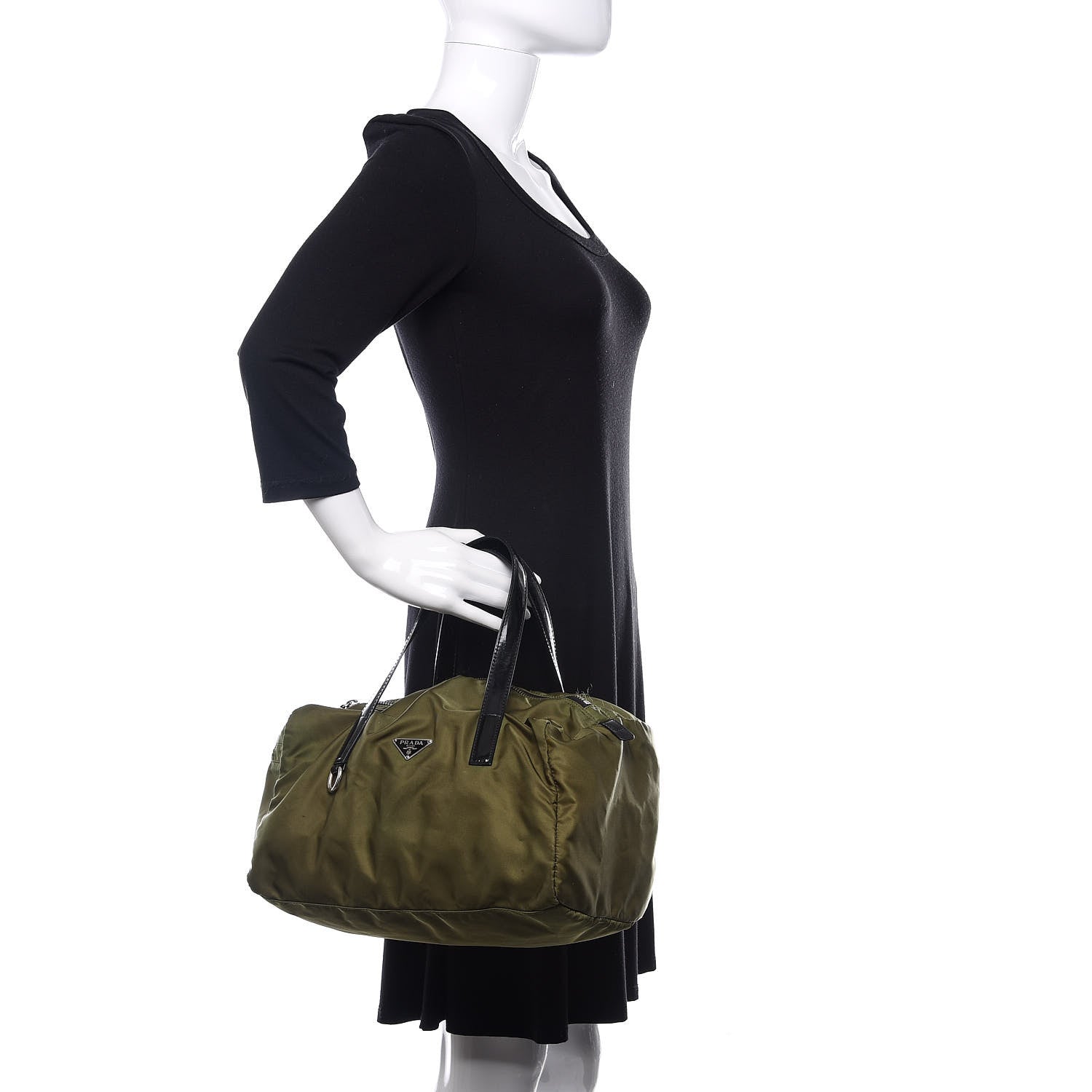 Prada Tessuto Nylon Duffel Loden 2 of 9