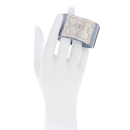 Louis Vuitton Calfskin So LV Cuff Bracelet 17 Light Blue 2 of 7