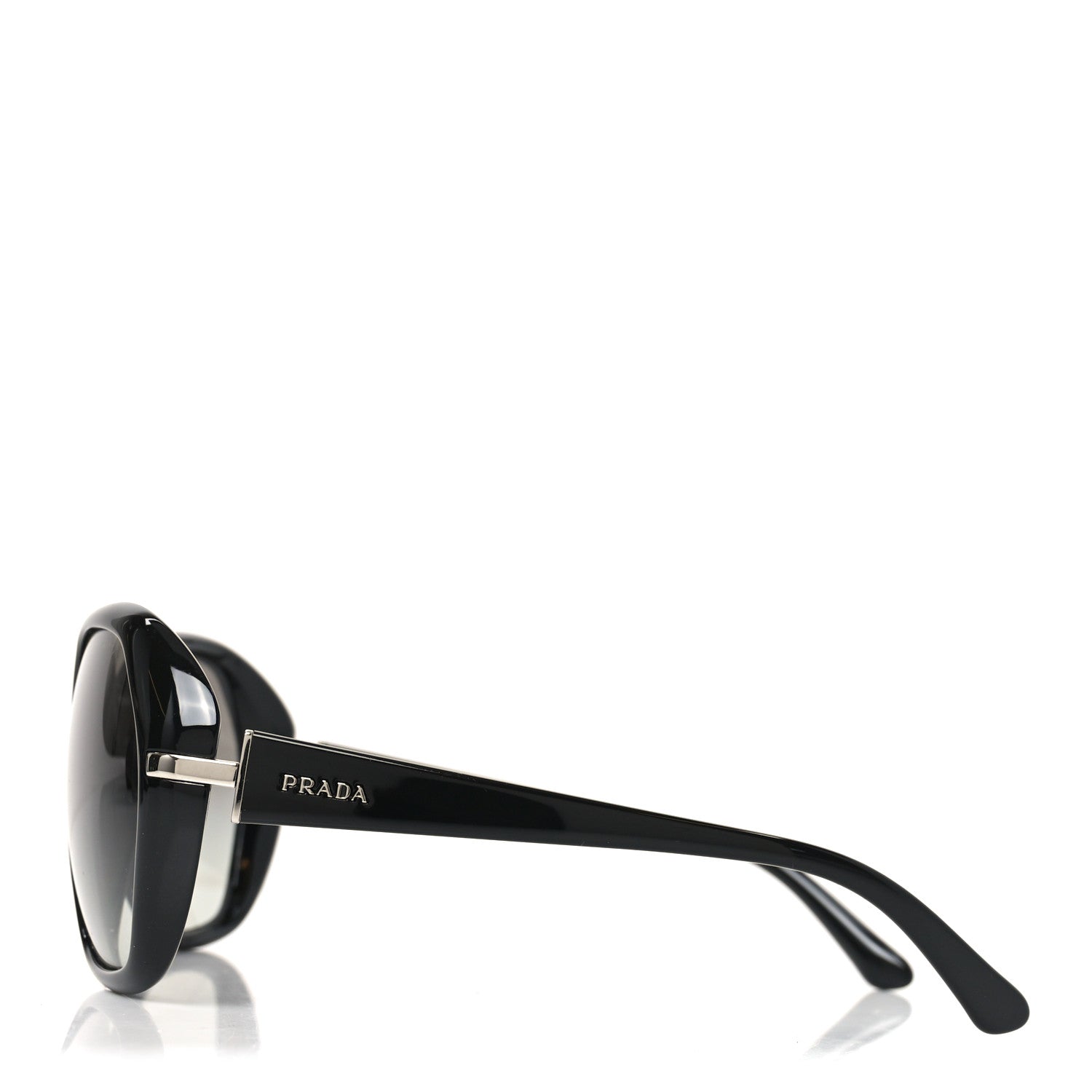 Prada Acetate Heritage Round Sunglasses SPR14N Black 3 of 7