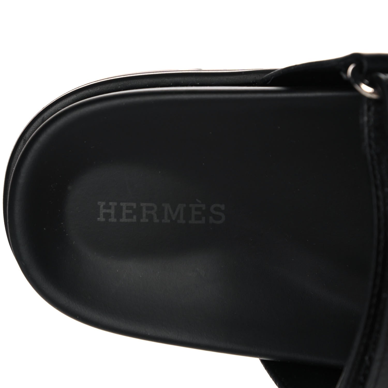 Hermes Calfskin Womens Chypre Sandals 35 Black 7 of 9