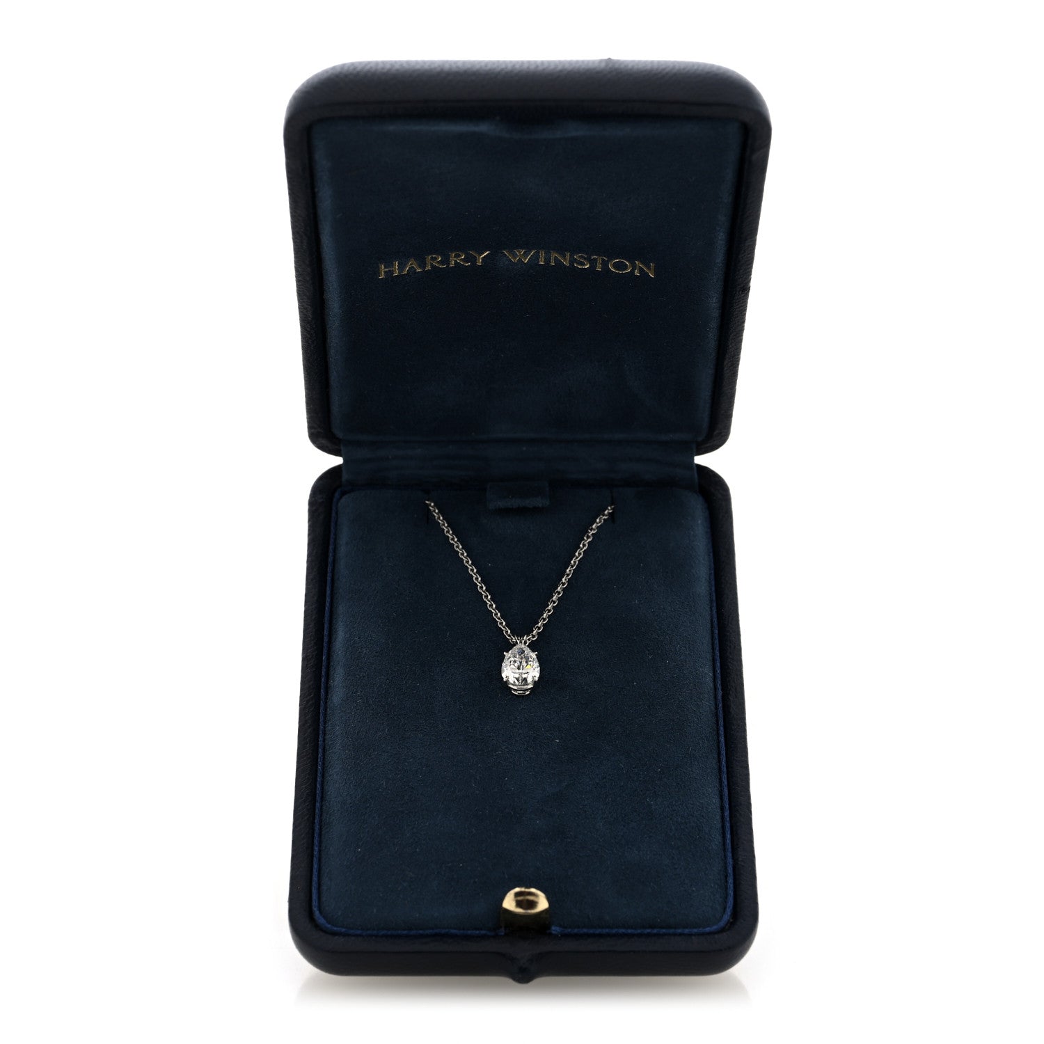 Harry Winston Platinum Diamond 1.01ct Pear Solitaire Pendant Necklace 5 of 5