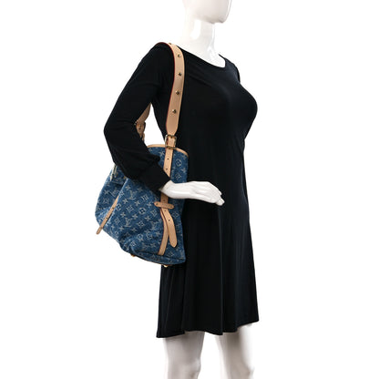 Louis Vuitton Monogram Denim CarryAll MM Blue 2 of 11