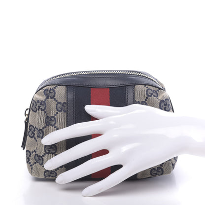 Gucci Monogram Web Small Cosmetic Case Navy 2 of 9