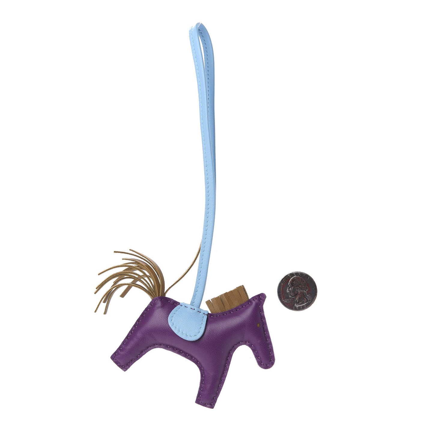 Milo Lambskin Grigri Rodeo Horse Bag Charm PM Violet Celeste Kraft