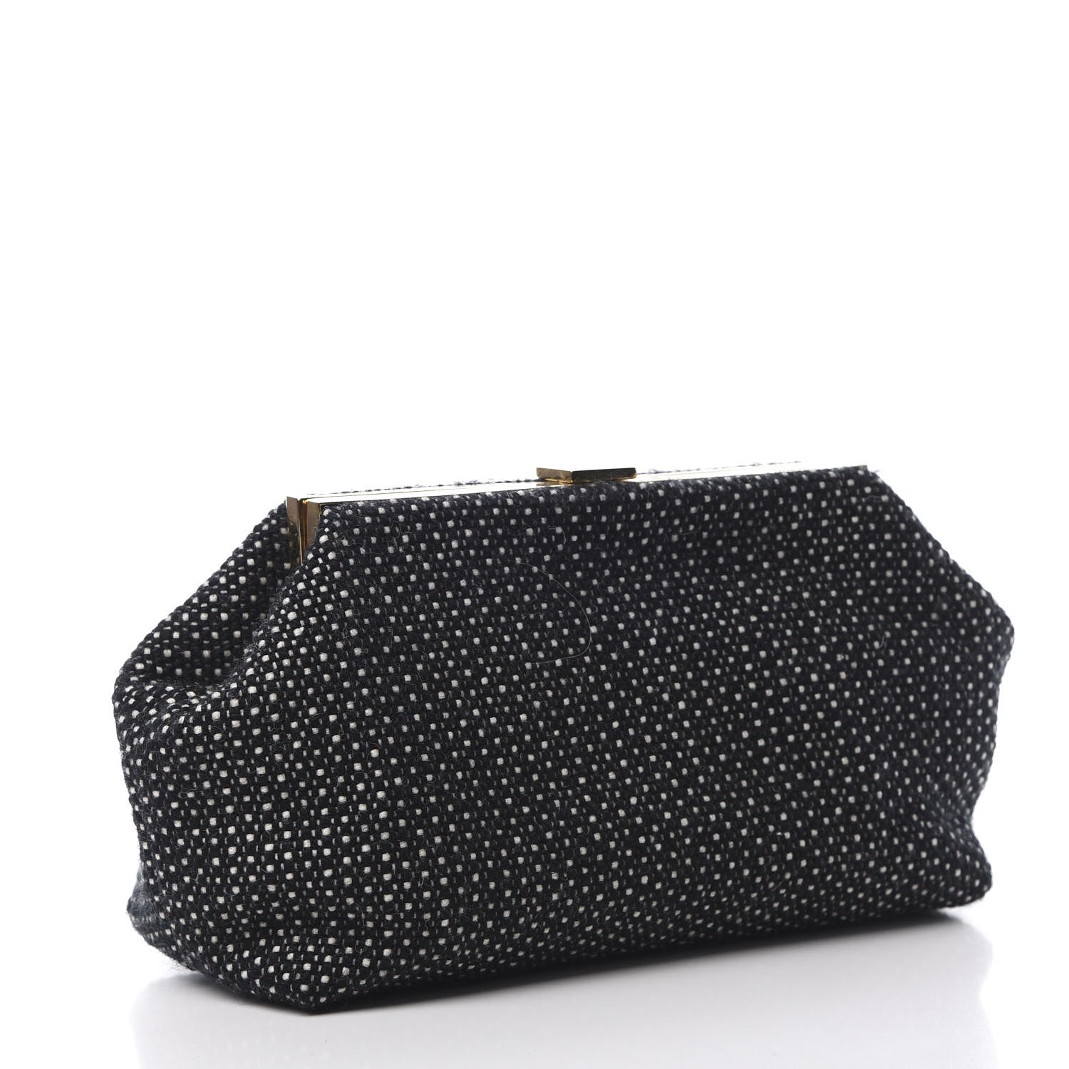 Mansur Gavriel Woven Fabric Volume Clutch Black White 3 of 9