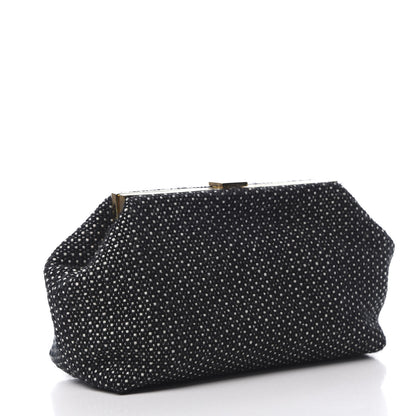 Mansur Gavriel Woven Fabric Volume Clutch Black White 3 of 9