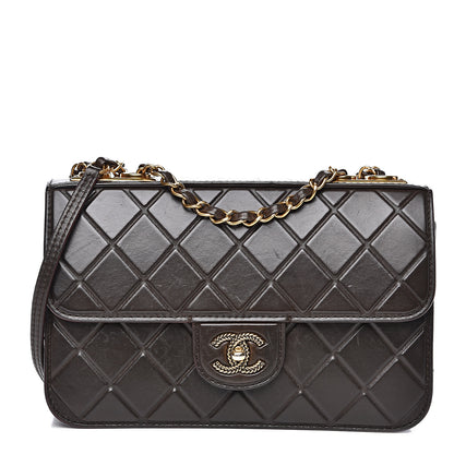 Chanel Calfskin Embossed Medium Flap Brown 1 of 20
