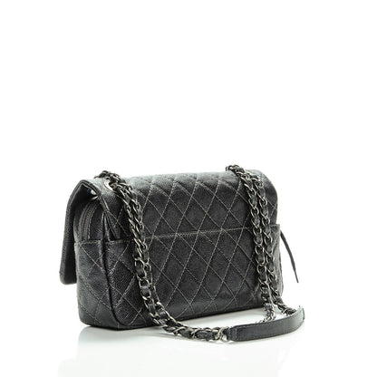 Chanel Iridescent Caviar Quilted Small Chic Flap Dark Grey 3 of 6