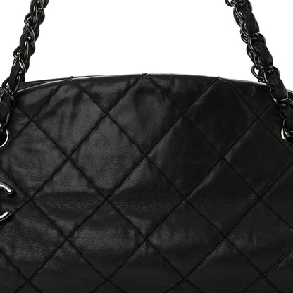 Chanel Iridescent Calfskin Stitched Just Mademoiselle Bowling Bag Black 8 of 14