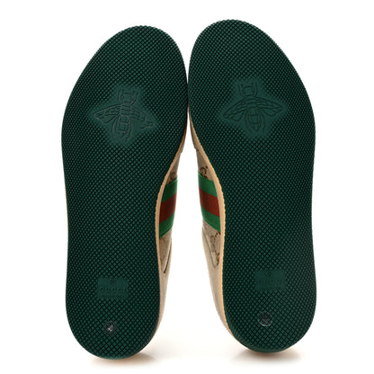 Gucci GG Monogram Nubuck Web Womens Screener Sneaker Mules 40 New Sand Dusty Milk Vintage Green 6 of 9