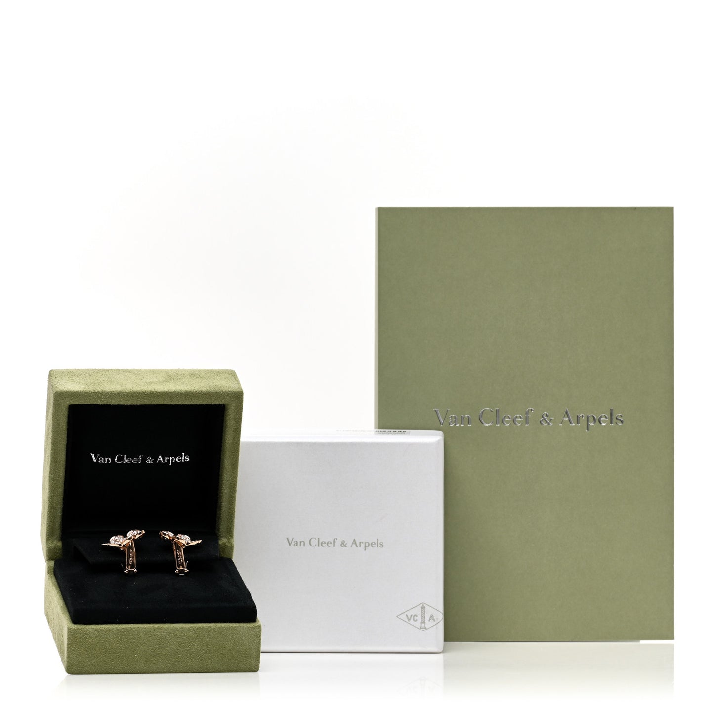 18K Rose Gold Diamond Small Frivole Pave Earrings