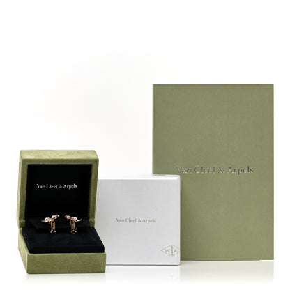 Van Cleef & Arpels 18K Rose Gold Diamond Small Frivole Pave Earrings 5 of 5