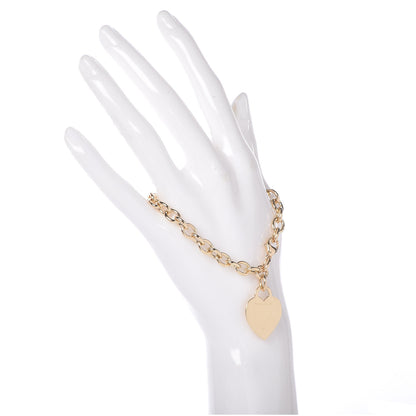 Tiffany 18K Yellow Gold Heart Tag Charm Bracelet 2 of 7