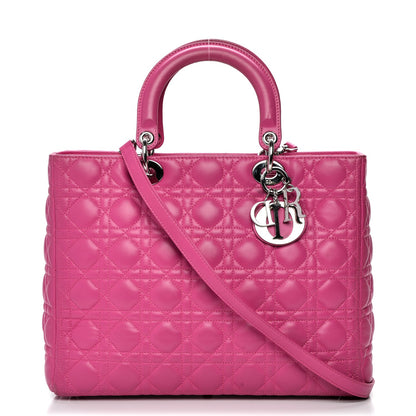 Christian Dior Lambskin Cannage Large Lady Dior Pink 1 of 22