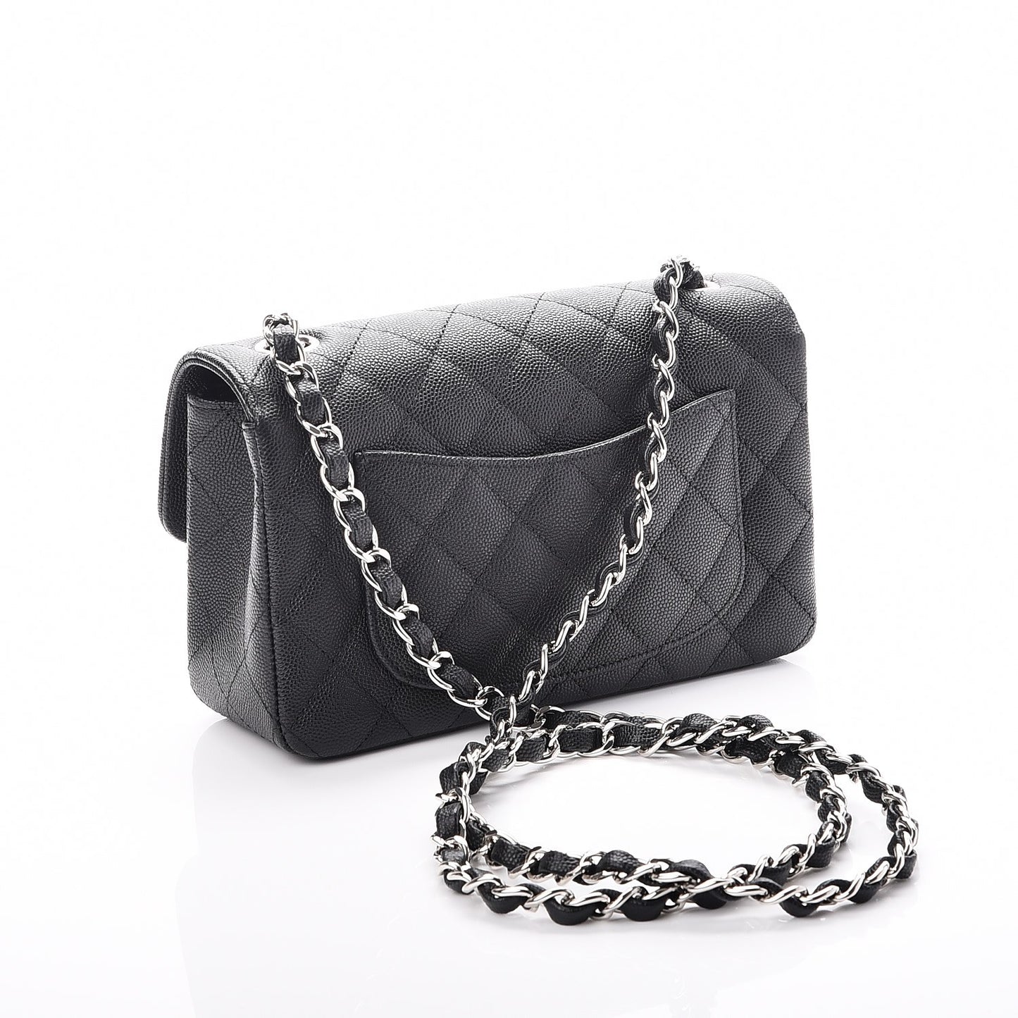 Caviar Quilted Mini Rectangular Flap Black