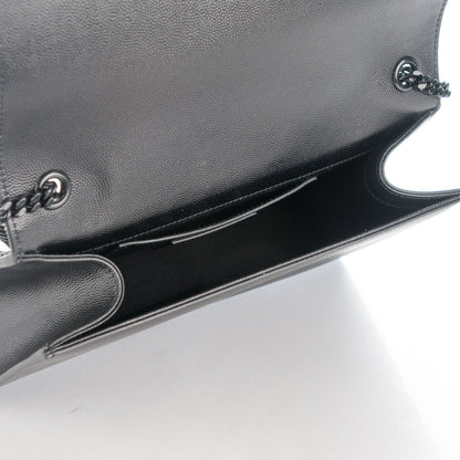 Saint Laurent Grain De Poudre Medium Classic Monogram Kate Satchel Black 5 of 6