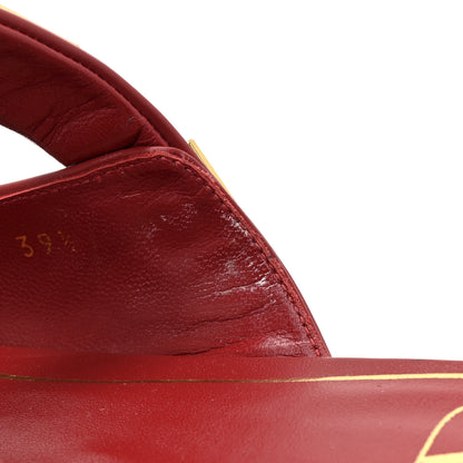 Valentino Garavani Calfskin Roman Stud Flat Mules 39.5 Red 10 of 11