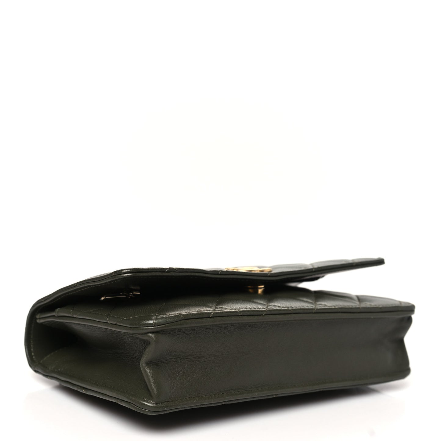 Lambskin Quilted Pick Me Up Wallet On Chain WOC Green