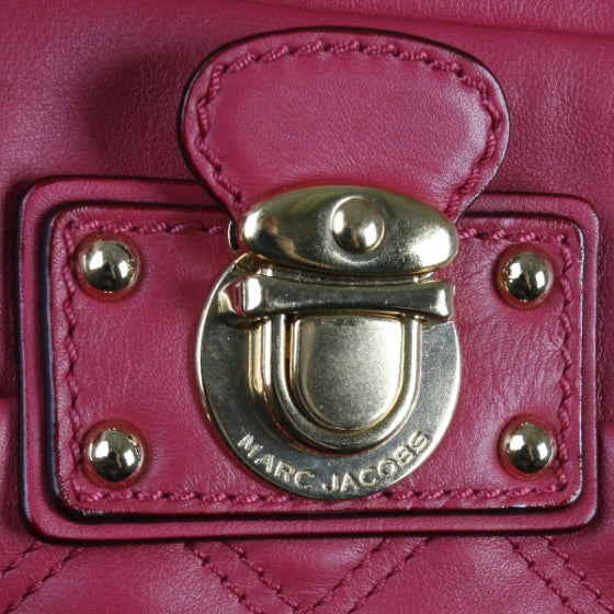 Leather Multi-Buckle Hobo Fuchsia
