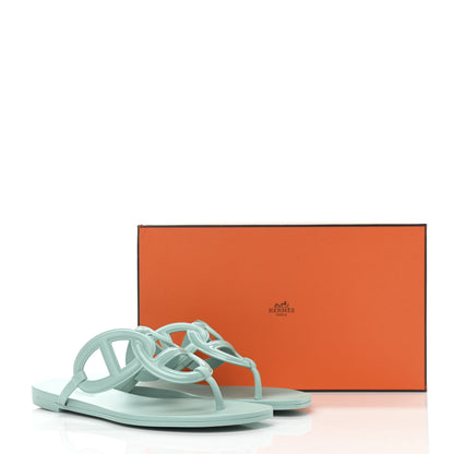 Hermes Rubber Womens Egerie Sandals 38 Vert Embrun 9 of 9
