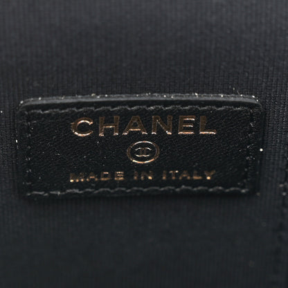 Chanel Lambskin Quilted Mini Vanity Case With Pearl Chain Black 6 of 11