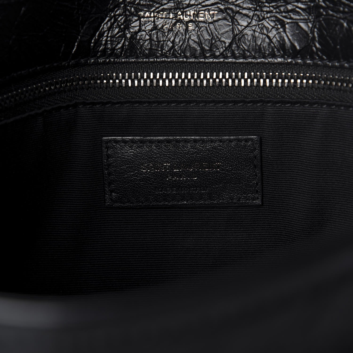 Saint Laurent Crinkled Calfskin Matelasse Monogram Medium Niki Chain Satchel Black 9 of 10