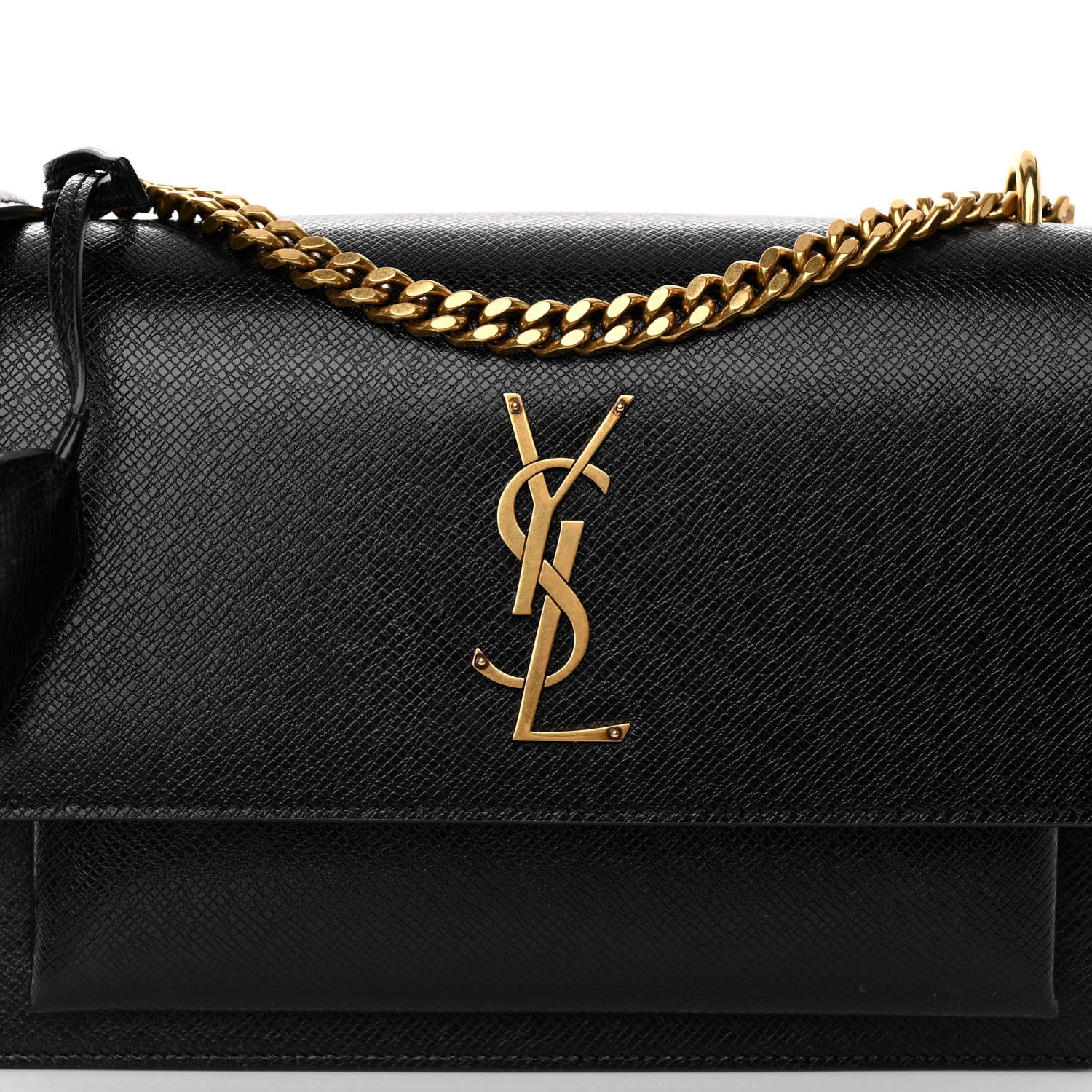 Saint Laurent Coated Bark Calfskin Medium Monogram Sunset Black 7 of 9