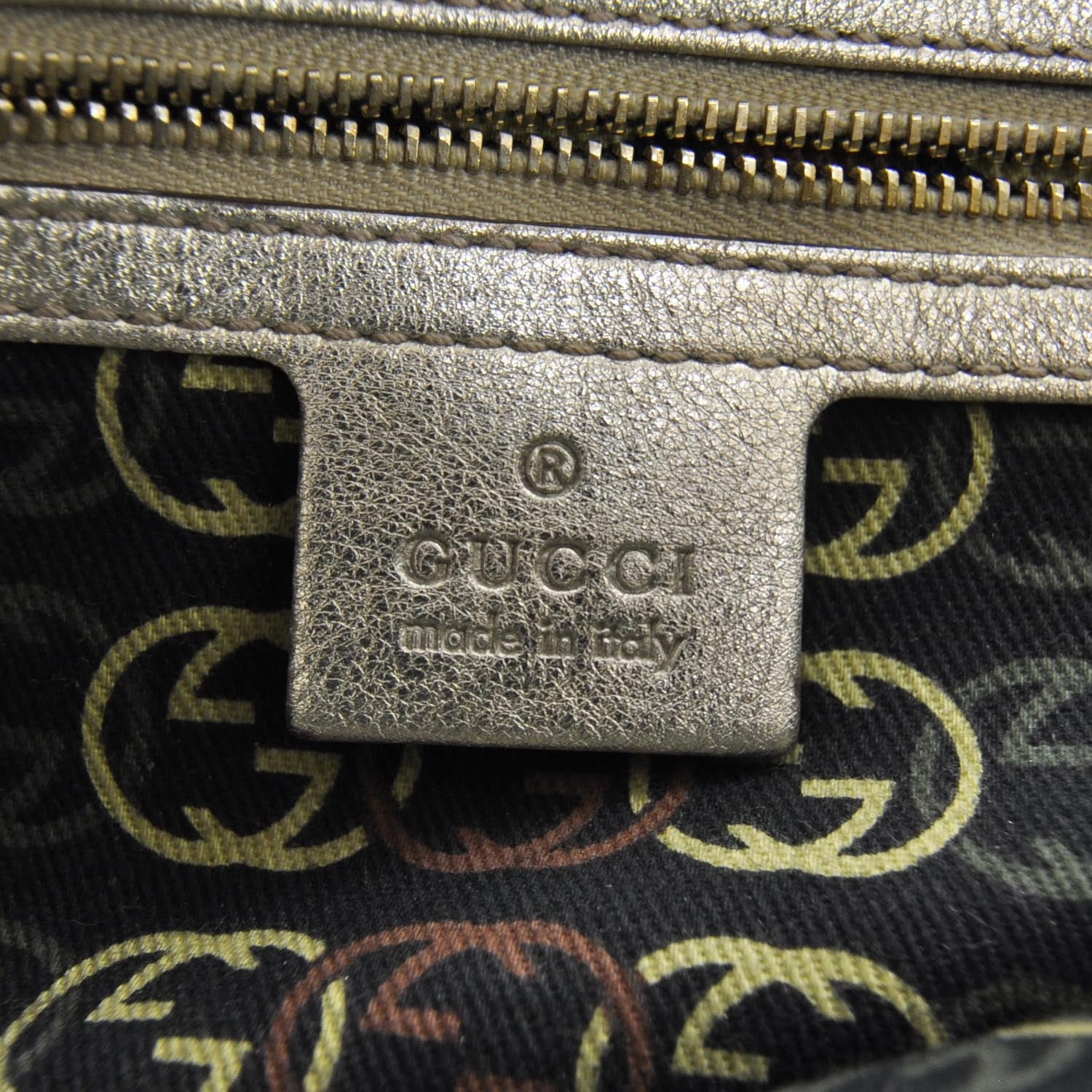 Gucci Leather Medium Britt Hobo Metallic Gold 7 of 10