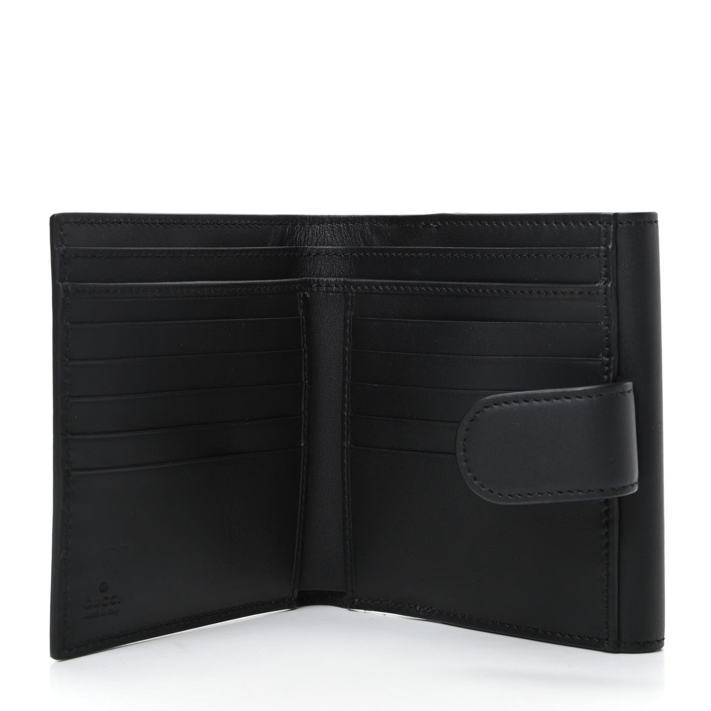 GG Supreme Monogram Pearl Studded French Wallet Black