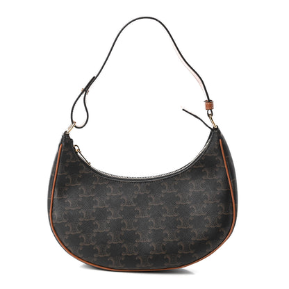 Celine Triomphe Canvas Calfskin Ava Shoulder Bag Tan 1 of 11