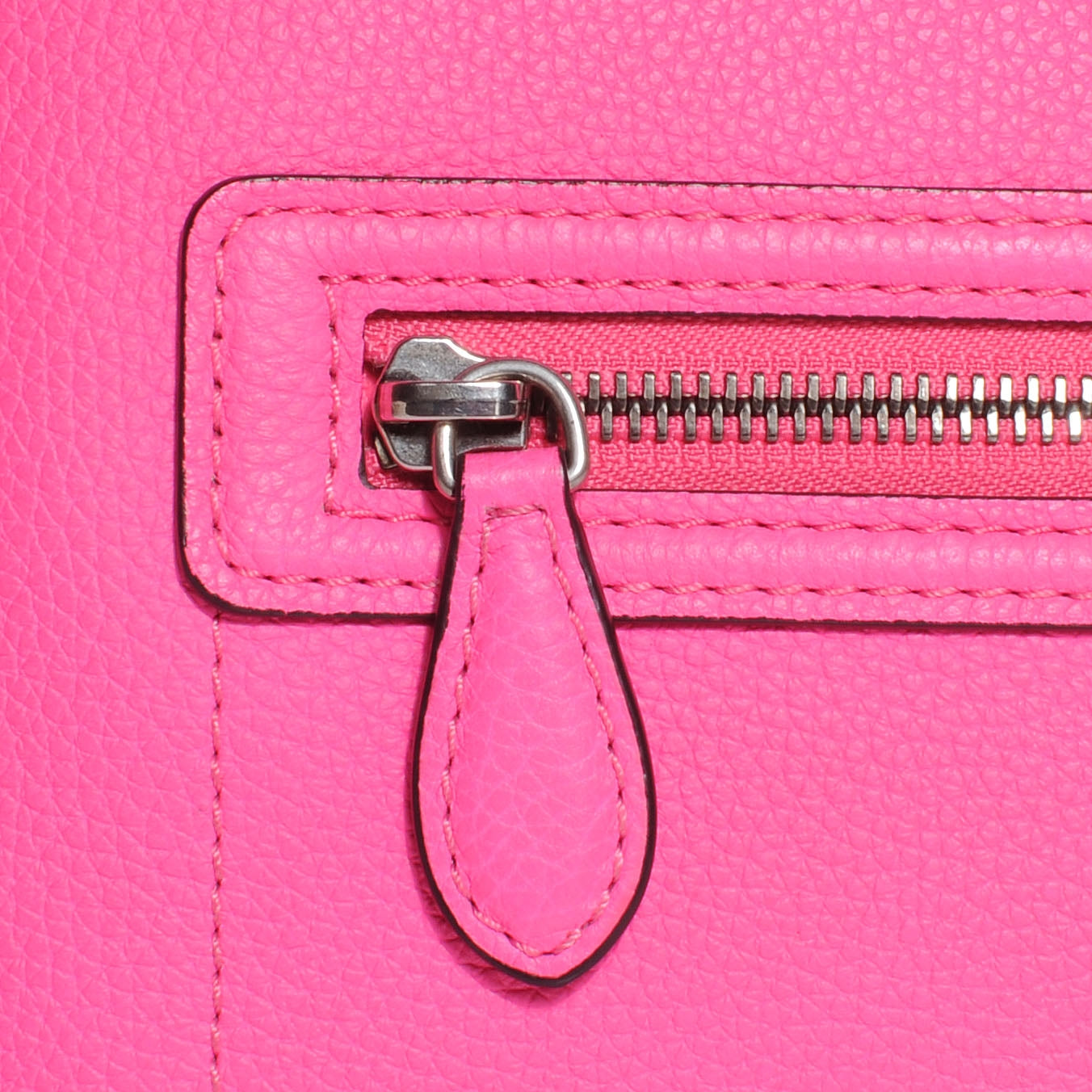 Celine Drummed Calfskin Mini Luggage Fluo Pink 6 of 9