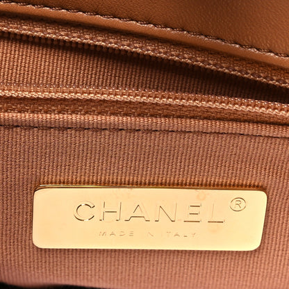 Chanel Lambskin Quilted Chanel 19 East West Shopping Bag Brown 6 of 10
