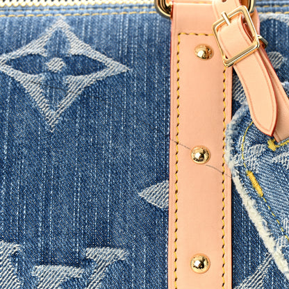 Louis Vuitton Denim Monogram New LV Remix Keepall Bandouliere 45 Blue 9 of 9
