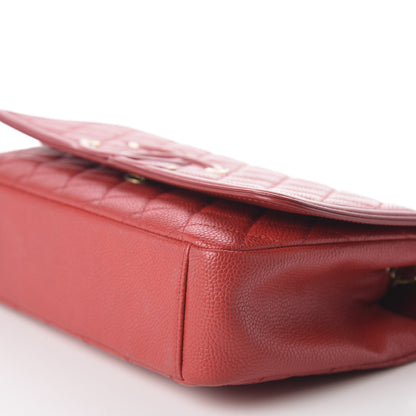 Chanel Caviar Quilted Medium CC Filigree Flap Red 5 of 9
