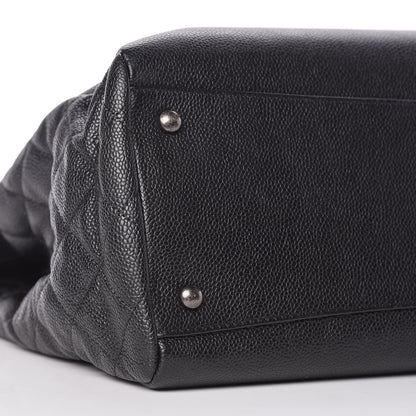 Chanel Caviar Tweed Quilted Large Coco Break Shopping Bag Black 9 of 10