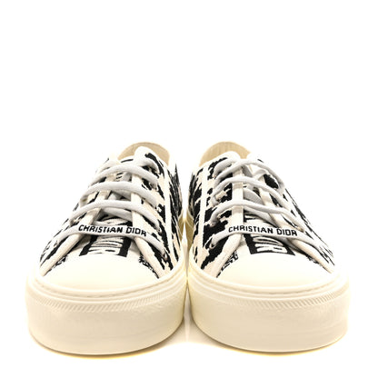 Christian Dior Canvas Macro Houndstooth Embroidered Womens Walk'N'Dior Low Top Sneakers 40 White Black 3 of 9