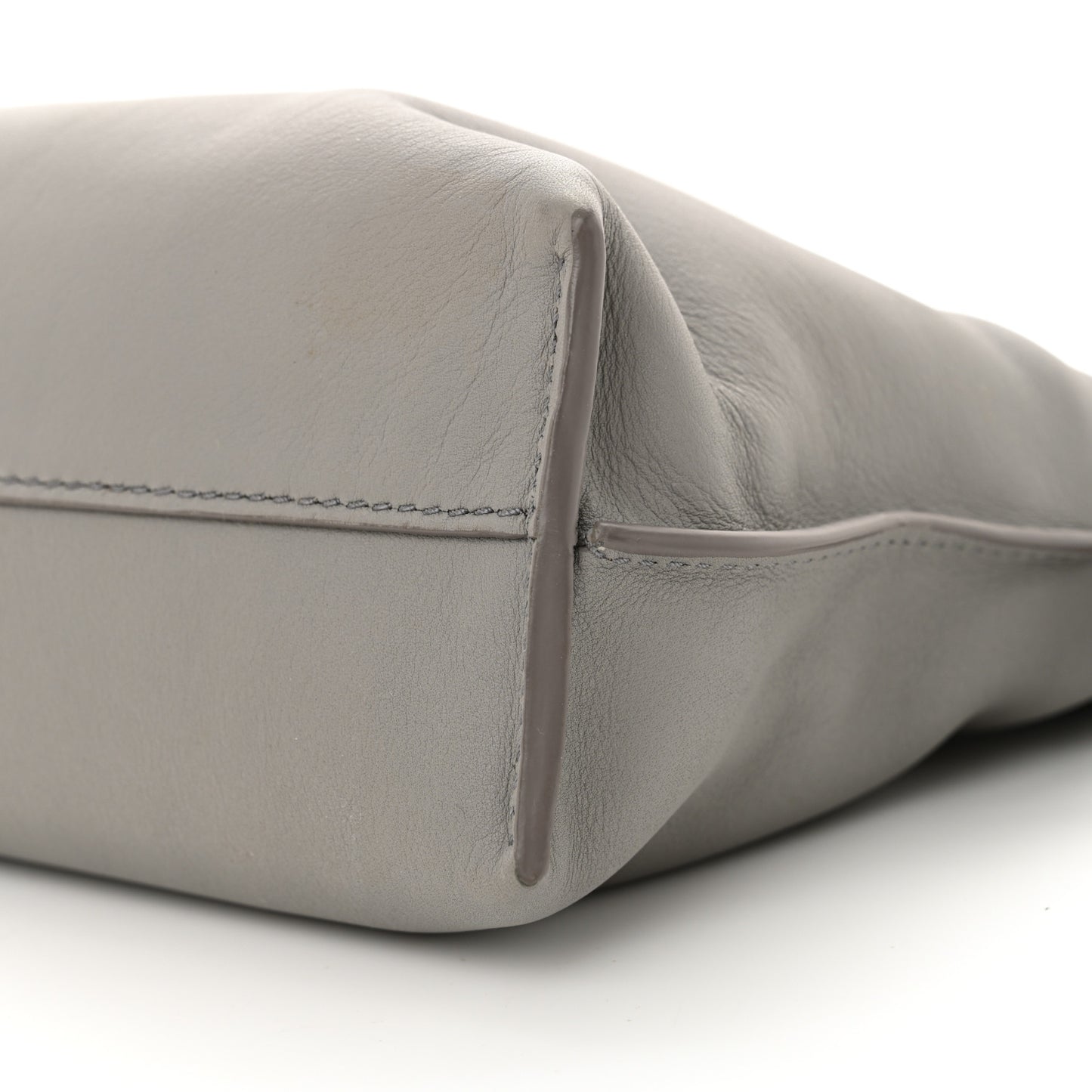 Calfskin Mini Flamenco Knot Clutch Pearl Grey