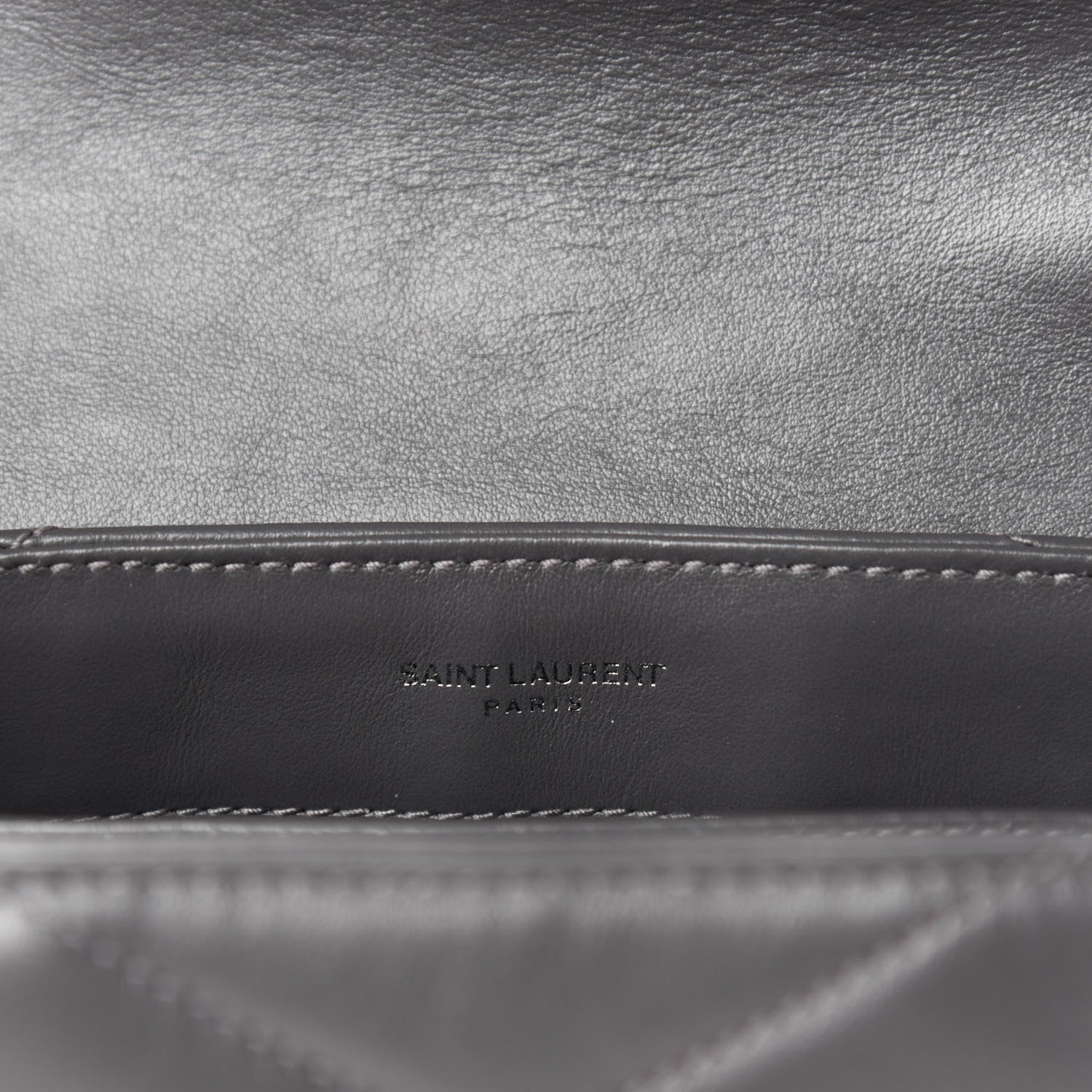Saint Laurent Calfskin Y Quilted Monogram Toy Loulou Crossbody Bag Storm 12 of 14