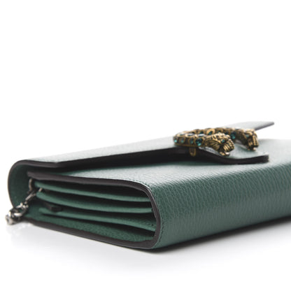 Gucci Calfskin Mini Dionysus Chain Wallet Emerald 8 of 10